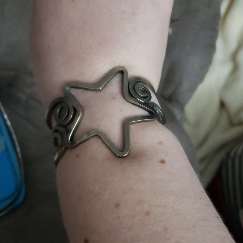 Steel star unique cuff bracelet